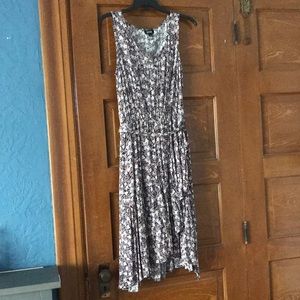 Faux wrap midi floral dress